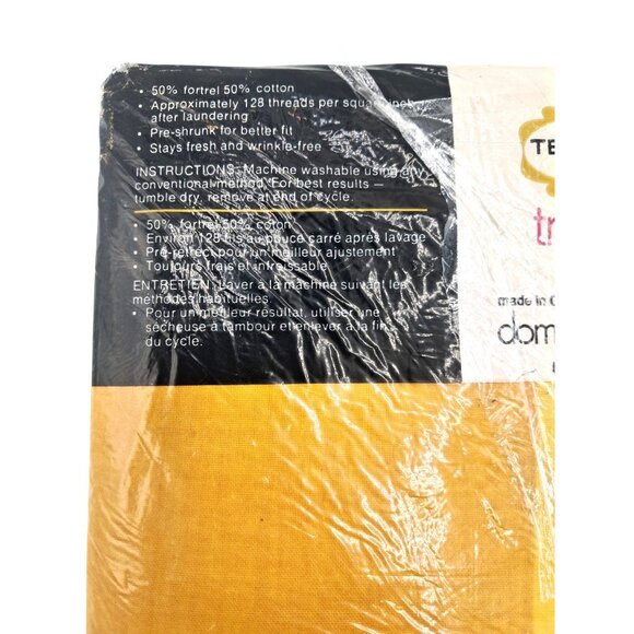 Vintage Tex-Made TruPrest Pillowcases 42x33 Yellow Gold 50% Fortrel 50% Cotton M - Picture 3 of 8